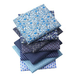 Lot de 8 gros carrés de tissu en coton imprimé bleu CraftsFabrics